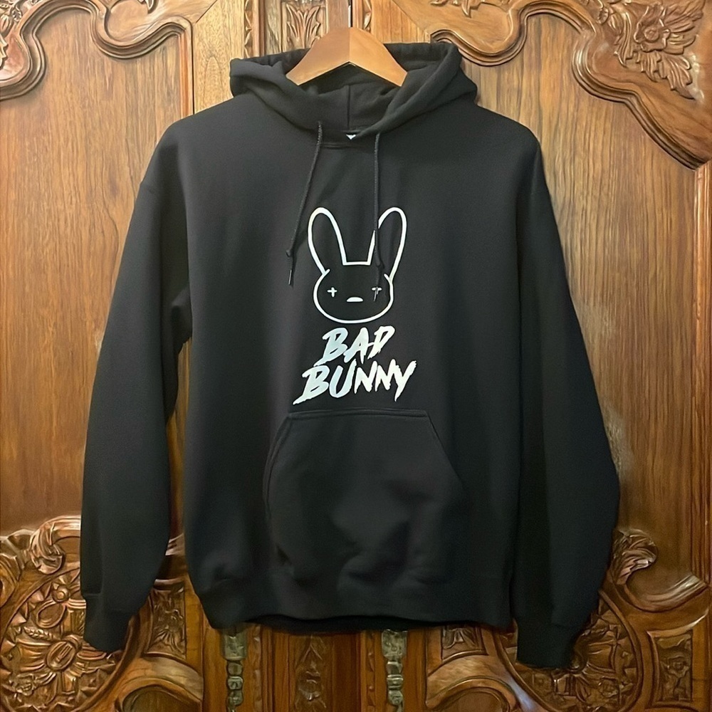 BAD BUNNY BLACK HOODIE SWEATSHIRT